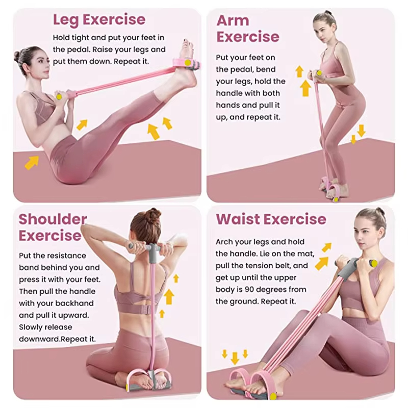 Эспандеры с 4 трубками, эласти – обзор и цена Yoga Pedal Puller Fitness Equipment