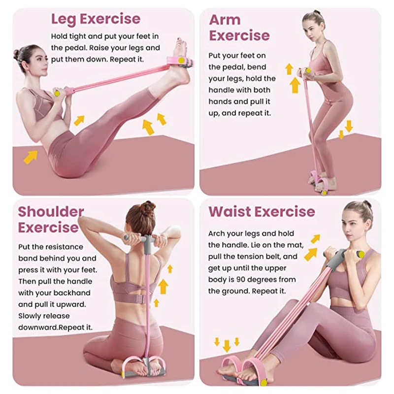 Эспандеры с четырьмя трубками, – обзор и цена Yoga Pedal Puller Fitness Equipment