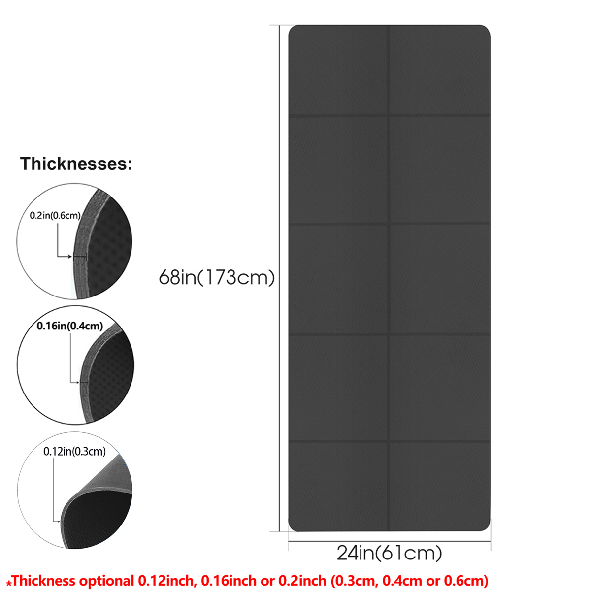 Складной коврик для йоги, черн – обзор и цена Thick Yoga Mat